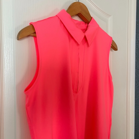JOFIT Pink Women's Sleeveless Golf Polo Shirt, M - Picture 4 of 9